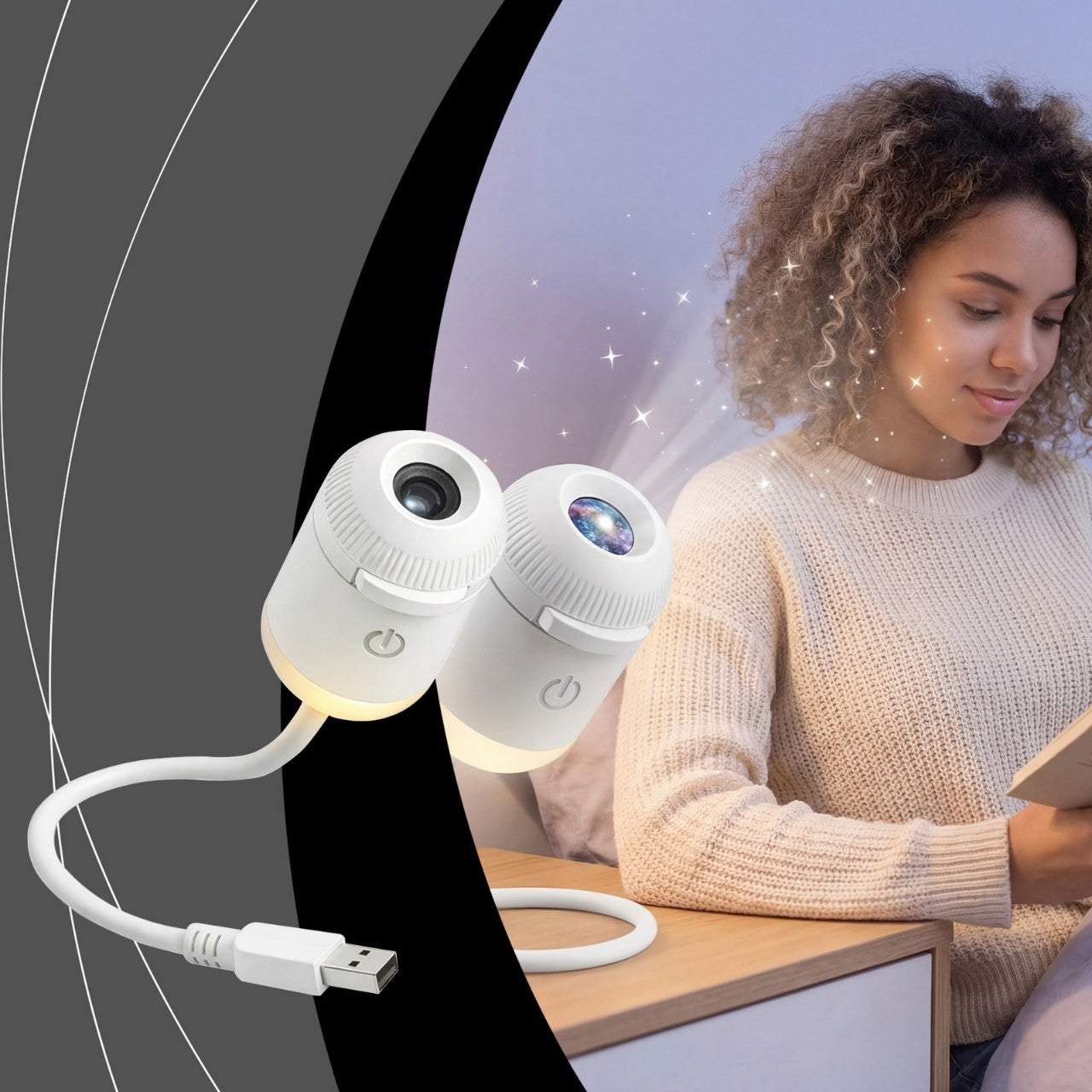Starry Night Mini Projector – Galaxy Night Light for Bedroom