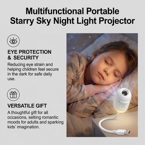 Starry Night Mini Projector – Galaxy Night Light for Bedroom