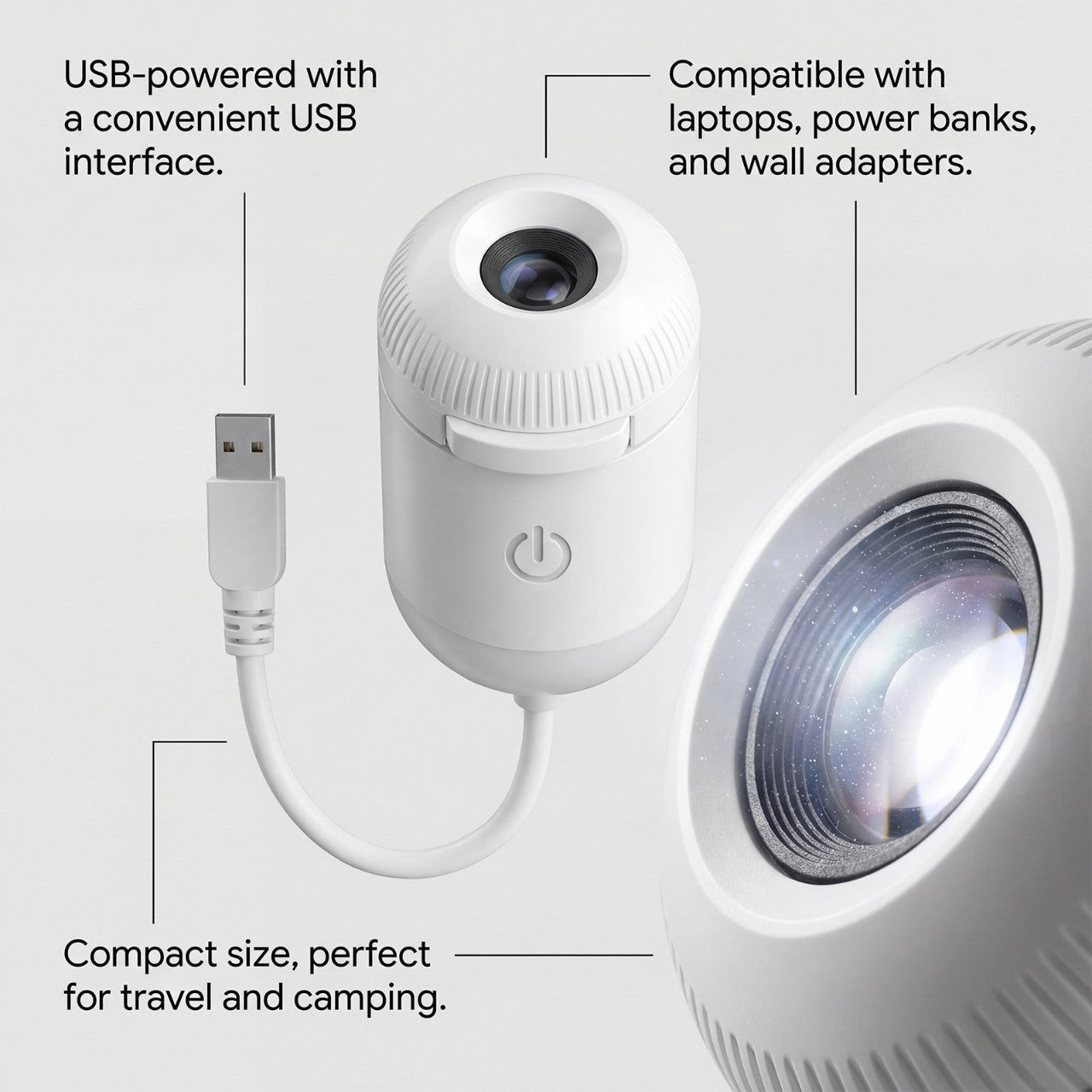 Starry Night Mini Projector – Galaxy Night Light for Bedroom
